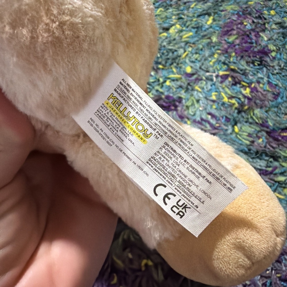 Kelly Baby Kelly Toy 12" Cuddle Giraffe Rattle Plush Crinkle Ears Unisex Beige - Picture 9 of 12